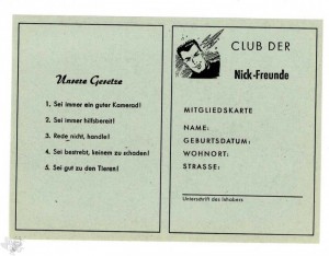 Club der Nick Freunde Mitgliedskarte Version B 