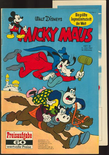 Micky Maus 1967 Nr. 28 mit Flugzeugbildern